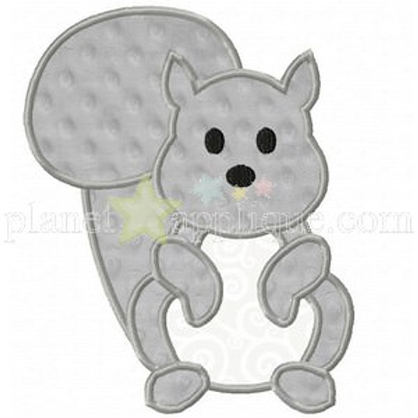 Squirrel Applique Machine Embroidery Design