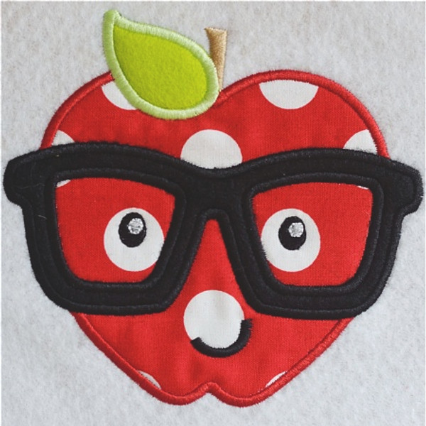 Smart Apple Aplique Machine Embroidery Design