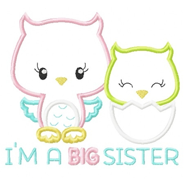 Sibling Owls Applique Machine Embroidery Design