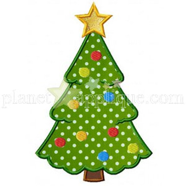 Christmas Tree Applique Machine Embroidery Design