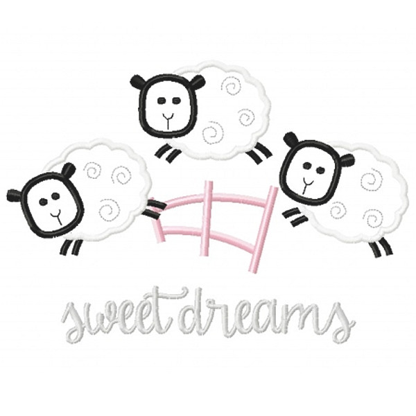 Counting Sheep Applique Machine Embroidery Design