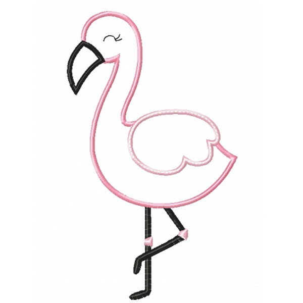 Flamingo 2 Applique Machine Embroidery Design