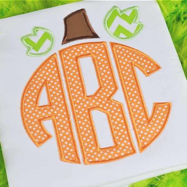 Pumpkin Monogram Alpha Machine Embroidery Design