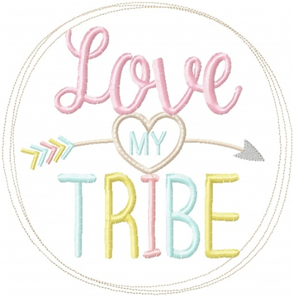 Love My Tribe Applique Machine Embroidery Design