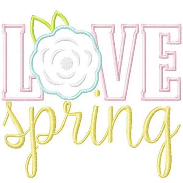 Love Spring Applique Machine Embroidery Design