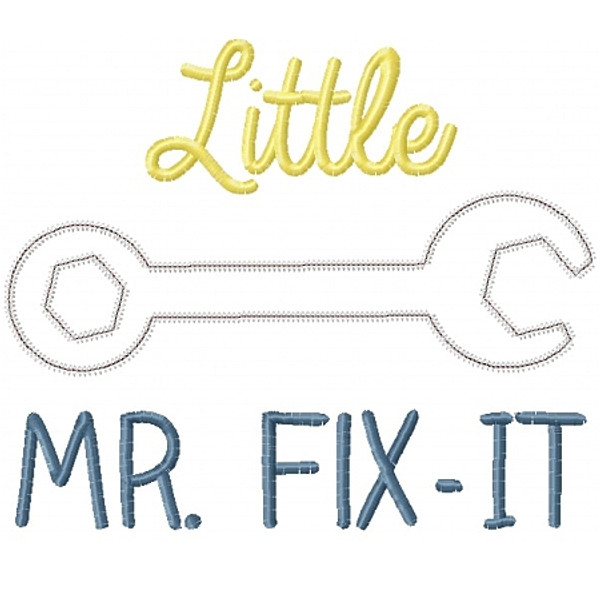 Little Mr Fix it Applique Machine Embroidery Design