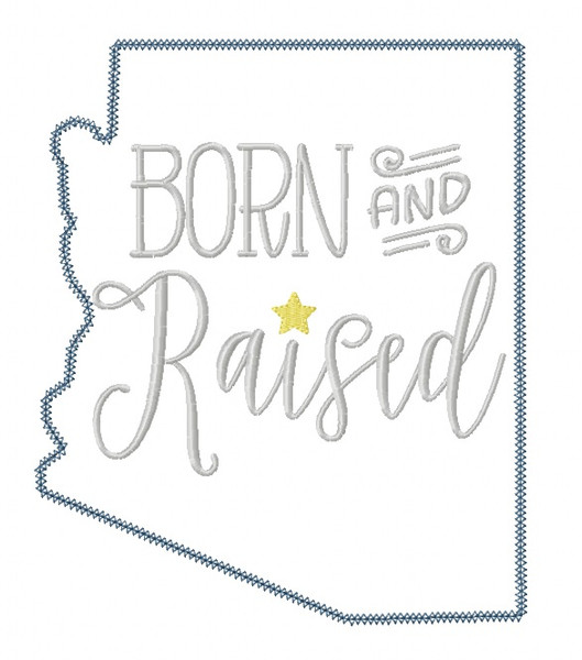 Arizona Born and Raised Blanket and Vintage Stitch Applique Machine Embroidery Design