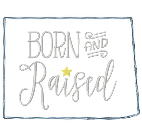 Colorado Born and Raised Vintage and Blanket Stitch Applique Machine Embroidery Design