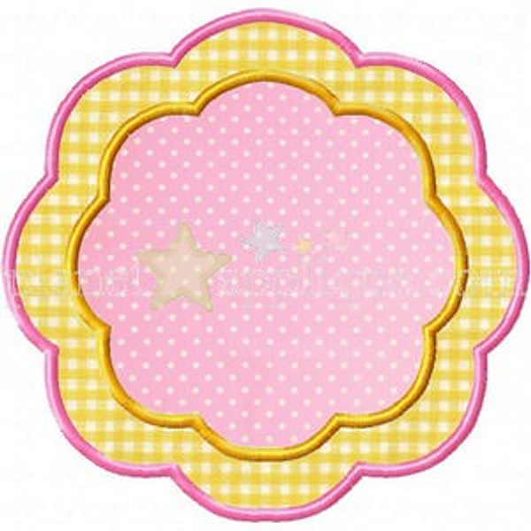 Petal Frame Applique Machine Embroidery Design