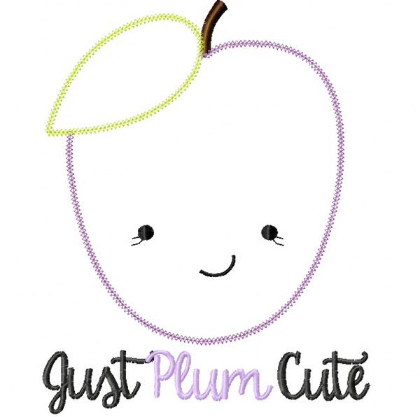 Just Plum Cute Vintage and Blanket Stitch Applique Machine Embroidery Design