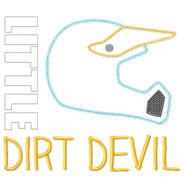 Little Dirt Devil Vintage and Chain Stitch Applique Machine Embroidery Design