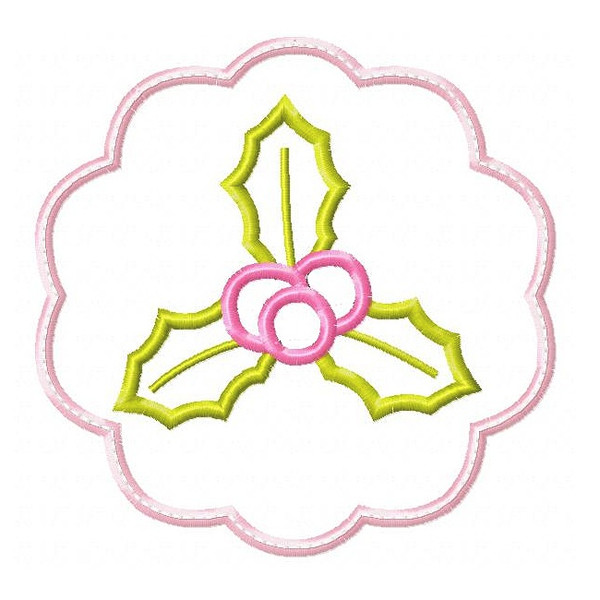 Holly Patch Applique Machine Embroidery Design