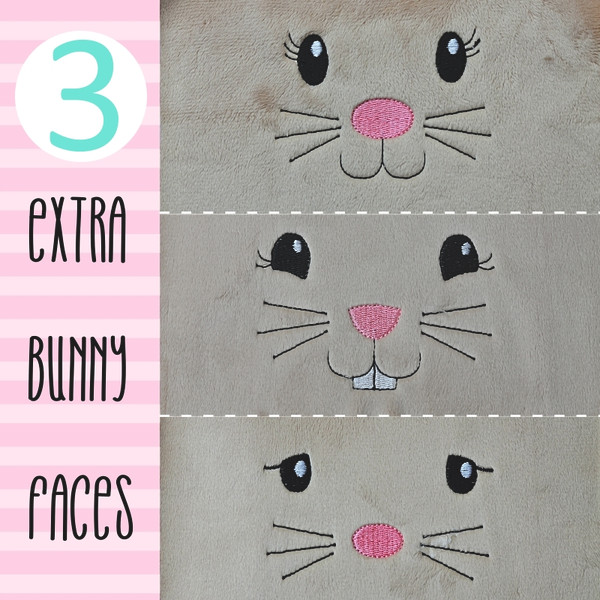 BEATRICE BUNNY FACES Machine Embroidery Design