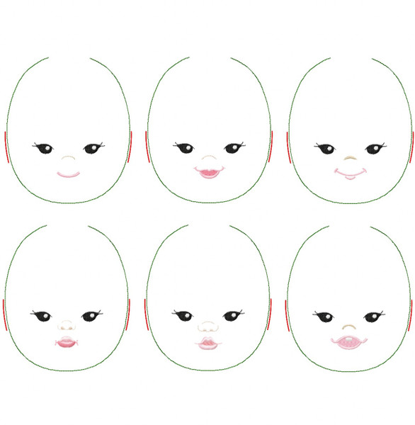 Trina Doll Faces Addon Machine Embroidery Design