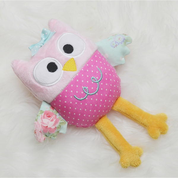 Olivia Owl Plush Machine Embroidery Design