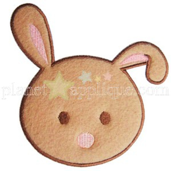 Bunny Head Applique Machine Embroidery Design