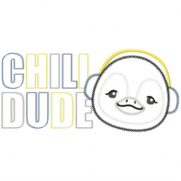 Chill Dude Vintage and Chain Stitch Machine Embroidery Design