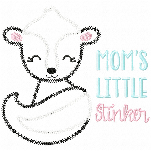 Mommys Little Stinker Vintage and Chain Applique Machine Embroidery Design