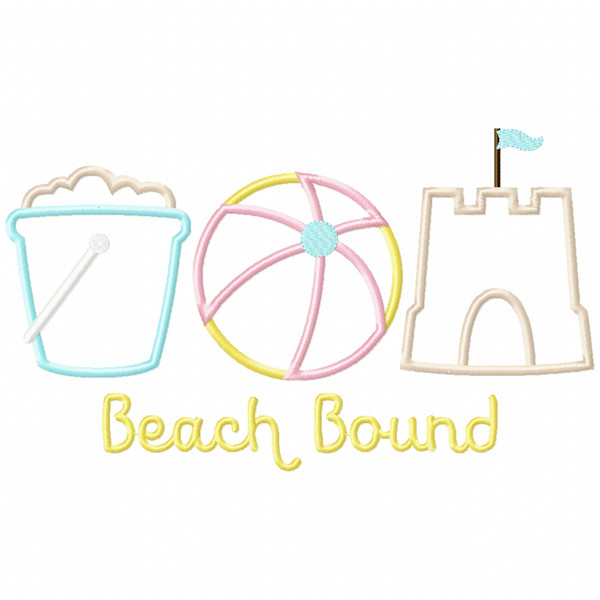 Beach Bound Satin and Zigzag Applique Machine Embroidery Design
