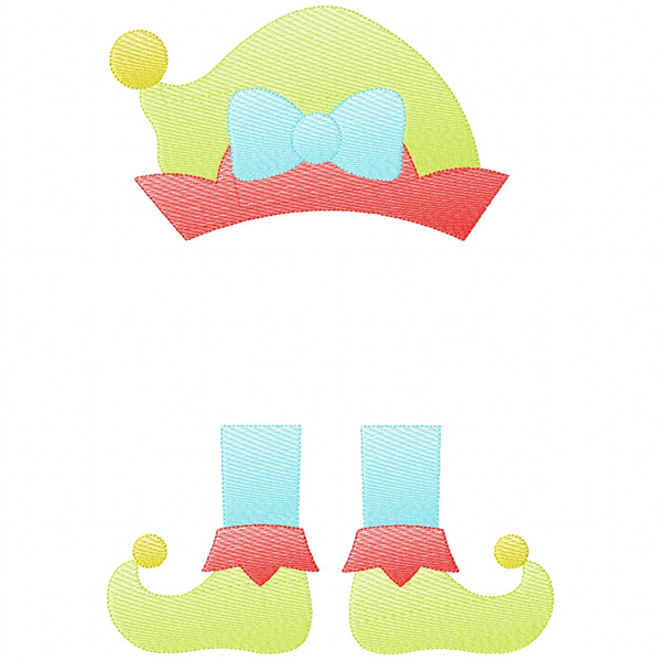 Girl Elf Name Simple Stitch and Sketch Fill Applique Machine Embroidery Design