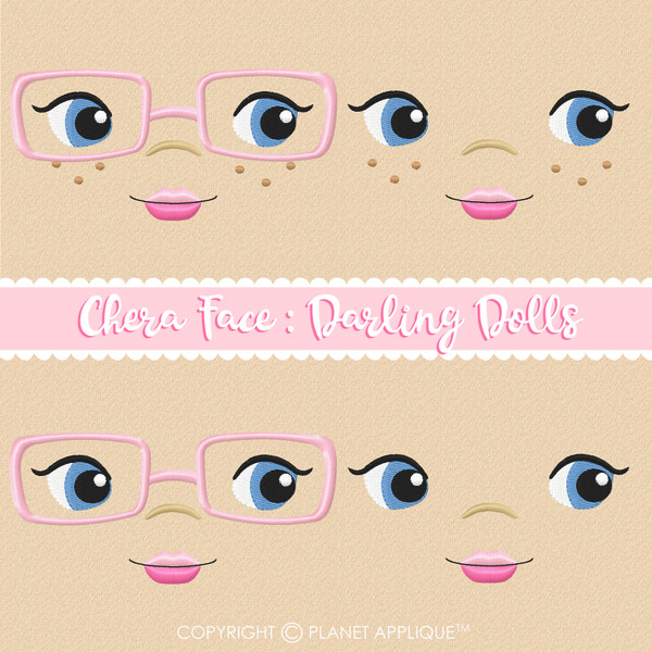 Chera Face Styles For Darling Dolls Machine Embroidery Design