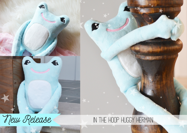 In the Hoop Huggy Herman Frog Plushie