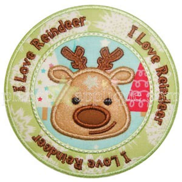Reindeer Seal Applique Machine Embroidery Design