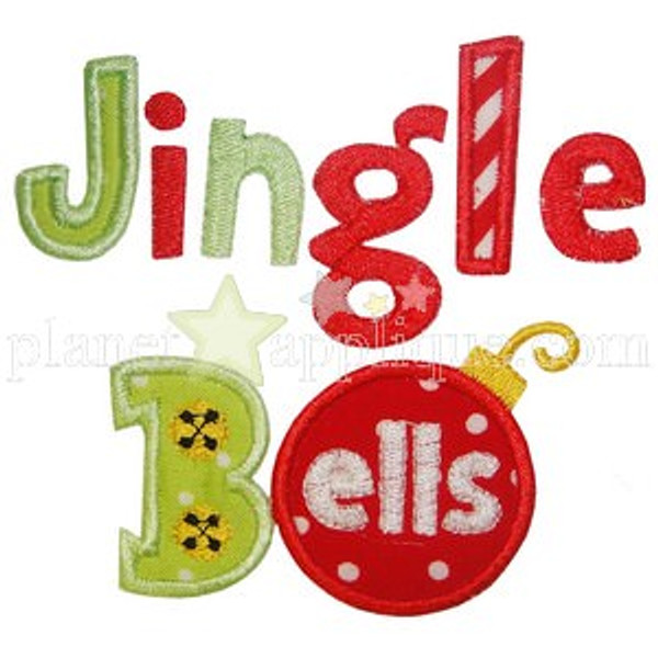 Jingle Bells Applique Machine Embroidery Design