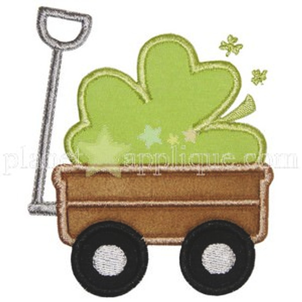 Shamrock Wagon Applique Embroidery Design