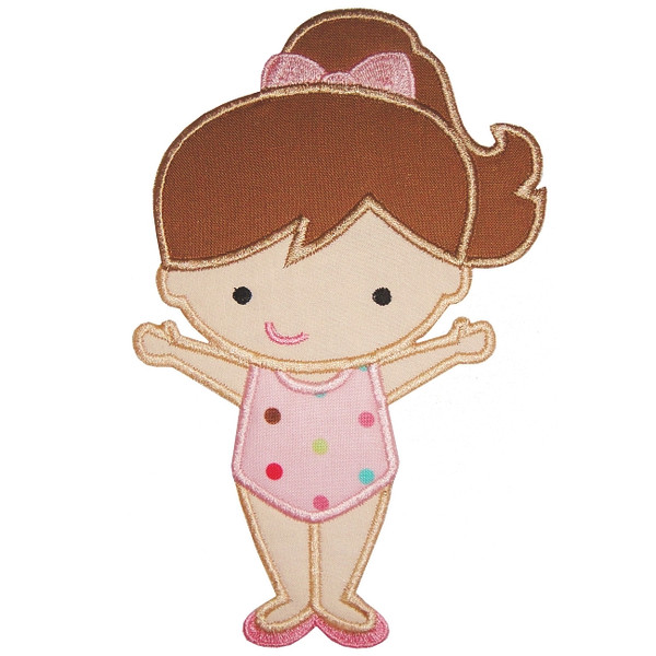 Gymnastic Girl Applique Embroidery Design