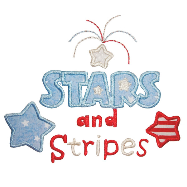 Stars and Stripes Applique Machine Embroidery Design