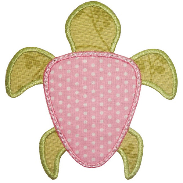 Sea Turtle Applique Machine Embroidery Design