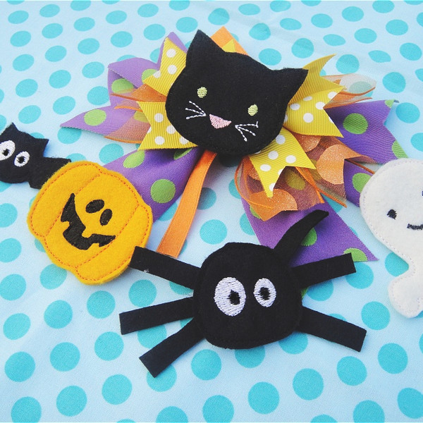 Halloween Hair Felties Machine Embroidery Design