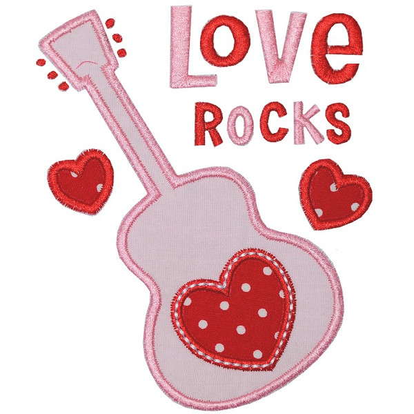 Love Rocks Applique Machine Embroidery Design