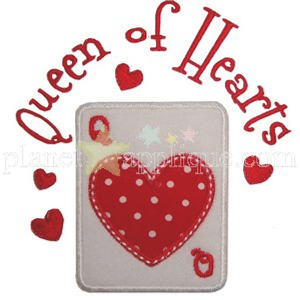 Queen of Hearts Machine Embroidery Design