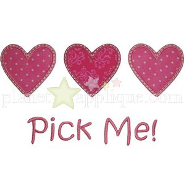 Pick Me Hearts Machine Embroidery Design