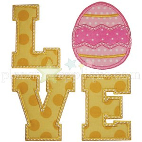 Easter Love Applique Machine Embroidery Design