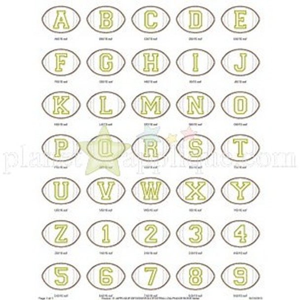 Football 2 Alphabet Embroidery Font Design