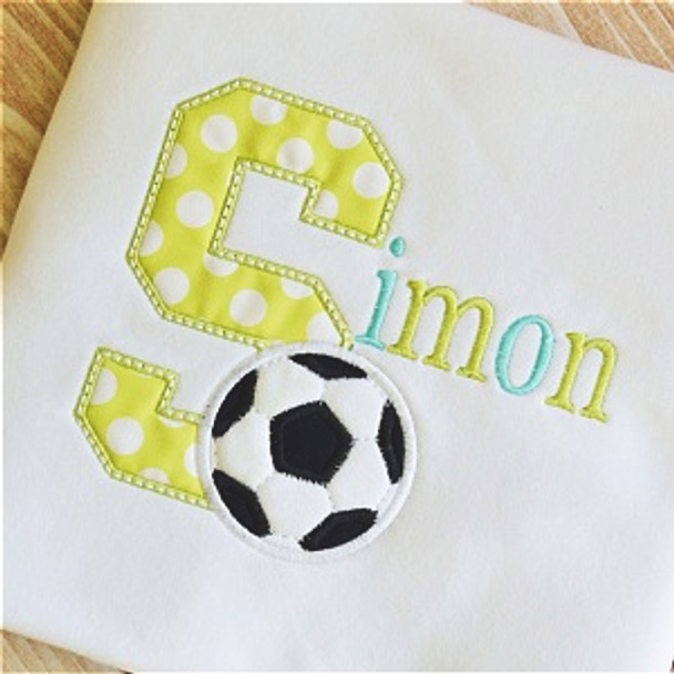 Soccerball Alpha Machine Embroidery Design