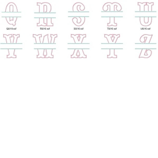 Split Alphabet Embroidery Font Design