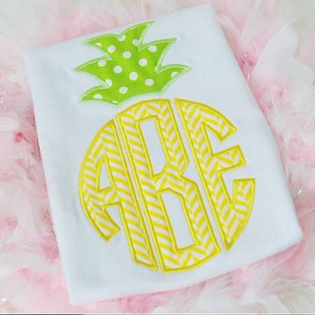 パイナップル オーダーメイド Pineapple Monogram Alpha Embroidery Machine Design
