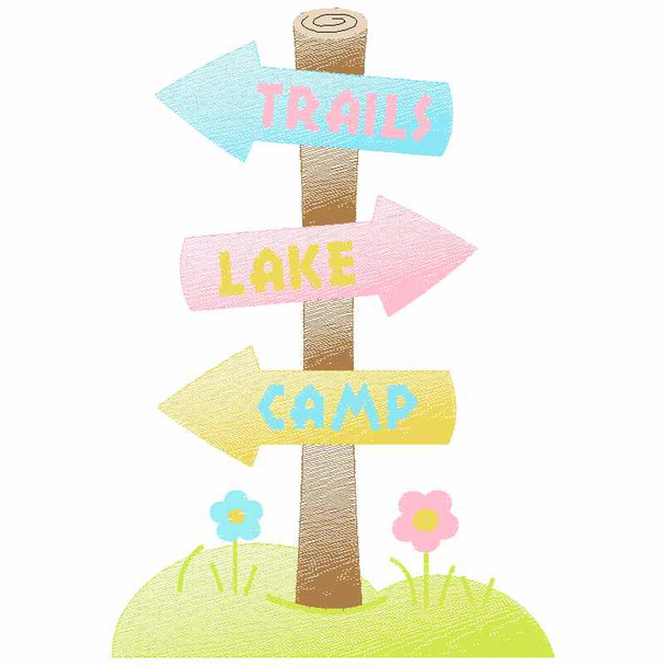 Trail Signs Sketch Applique Embroidery Design