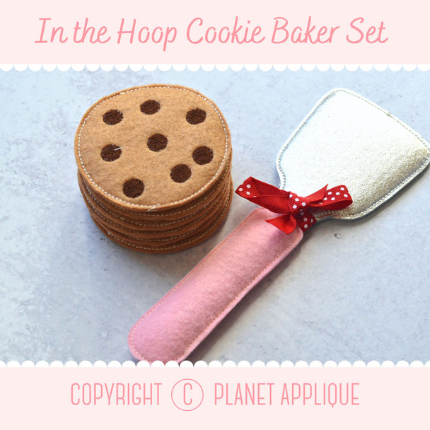 Pretend Felt Food Cookie Baker Machine Embroidery Design Instant Download