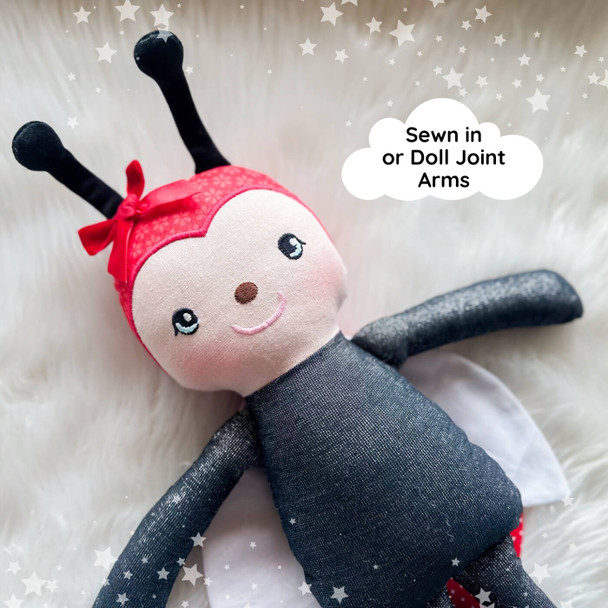 Lucy Ladybug Valentine Plushie Design Instant Download For Machine Embroidery