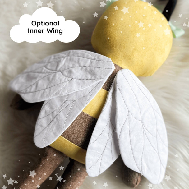 Bumble Bee Doll Plushie Design Instant Download For Machine Embroidery