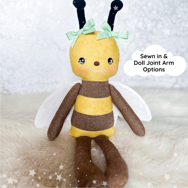 Bumble Bee Doll Plushie Design Instant Download For Machine Embroidery