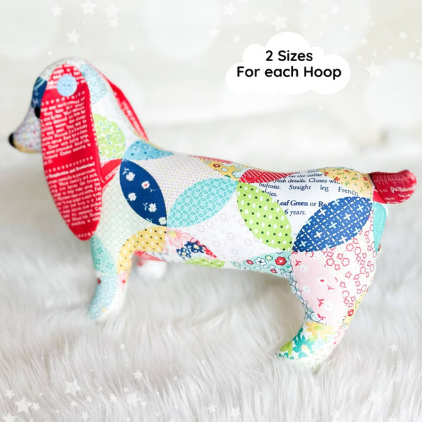 Dottie Dachshund Dog Plushie Machine Embroidery Design For Instant Download