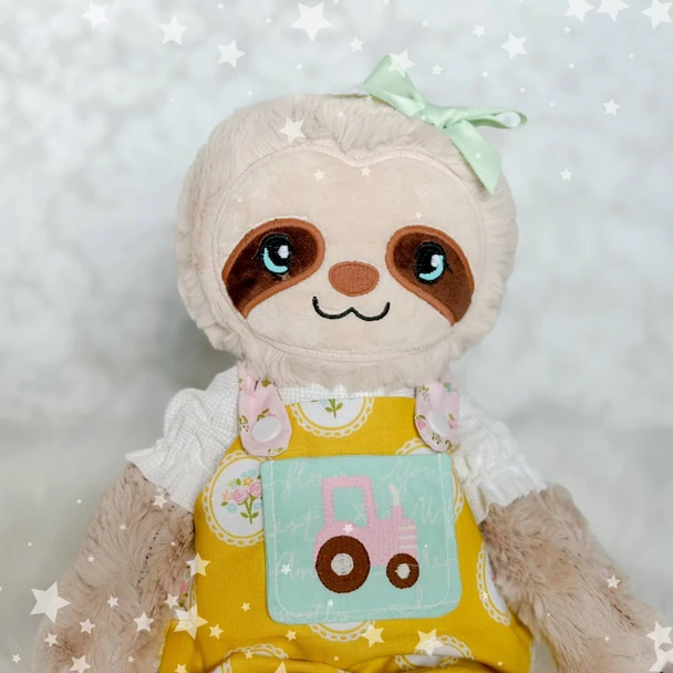 Sloth Plushie Doll Machine Embroidery Design For Instant Download