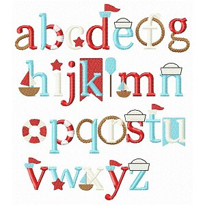 Nautical Font Embroidery Machine Design
