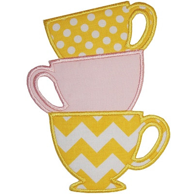 Stacked Teacups Applique Applique Inc